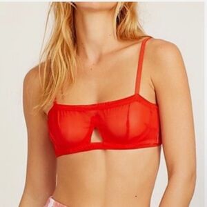 NWT Free People X HAH Wired Bra 30-38A 30A 32A 34A 36A 38A Blood Orange Red